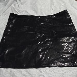 White House Black Market Sequin Black Mini Skirt